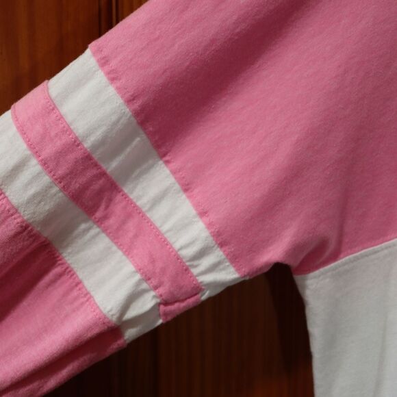 Exist Las Vegas Pink and White Long Sleeve Tee Preppy Varsity Shirt Medium - Picture 6 of 10